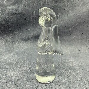 Clear Glass Angel Figurine 4.75" Inch Religious Decorative Serene Elegant MCM